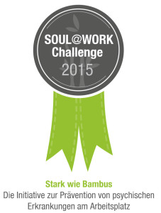 Auszeichnung "Soulatwork-Challange"-Award für ihr Präventionsprogramm für psychische Gesundheit am Arbeitsplatz für Beate Pracht 2015