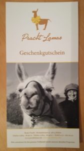 Prachtlamas-Geschenk-Gutschein für eine Lamawanderung in NRW, Ruhrgebiet, Gelsenkirchen