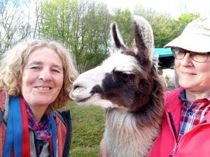 Beate Pracht, Neuzugang Lama Cajou und Andrea Eikelmann