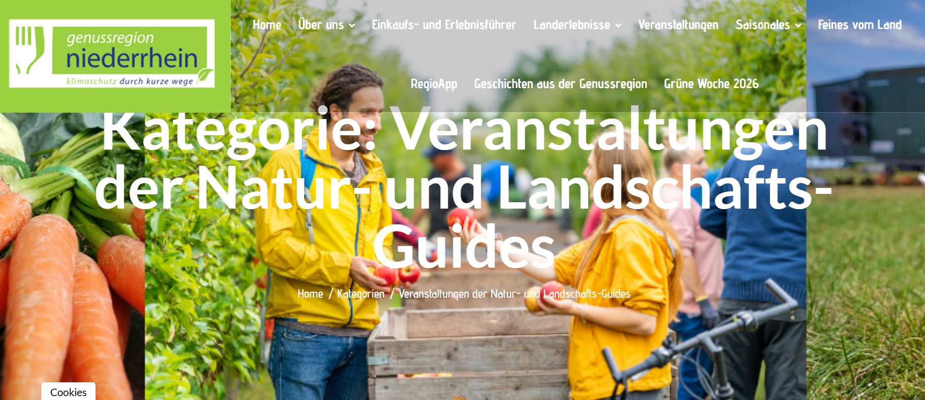 Webseite Naturguides Niederrhein Veranstaltungen
